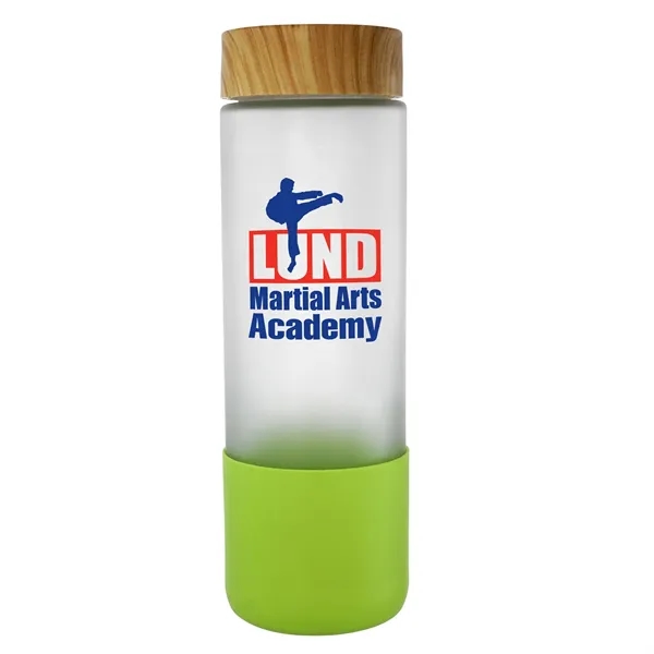 Bamboo Pattern 22 oz. Full Color Frosted Glass Grip Bottle... from ASI 30208 A P Specialties / AP Specialties