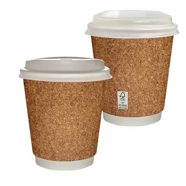 10 oz Full Color Cork Pattern Insulated Paper Cup With Lid... from ASI 30208 A P Specialties / AP Specialties