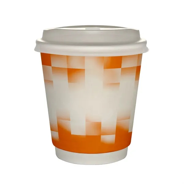 10 oz Full Color Shaded Checkers Insulated Paper Cup With Li... from ASI 30208 A P Specialties / AP Specialties