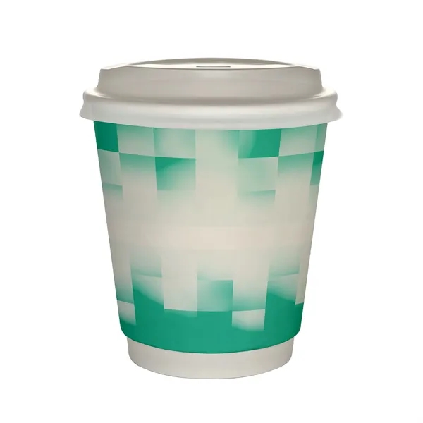 10 oz Full Color Shaded Checkers Insulated Paper Cup With Li... from ASI 30208 A P Specialties / AP Specialties