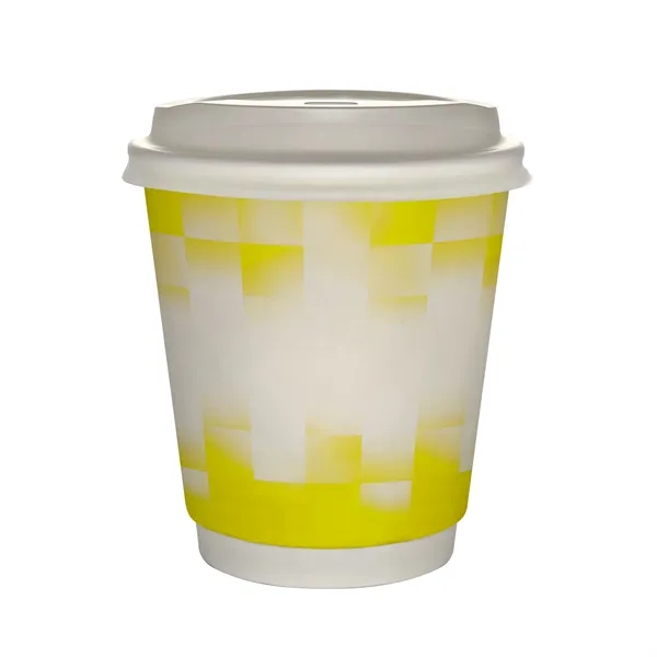 10 oz Full Color Shaded Checkers Insulated Paper Cup With Li... from ASI 30208 A P Specialties / AP Specialties