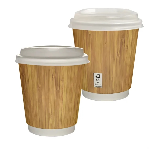 10 oz Full Color Bamboo Pattern Insulated Paper Cup With Lid... from ASI 30208 A P Specialties / AP Specialties