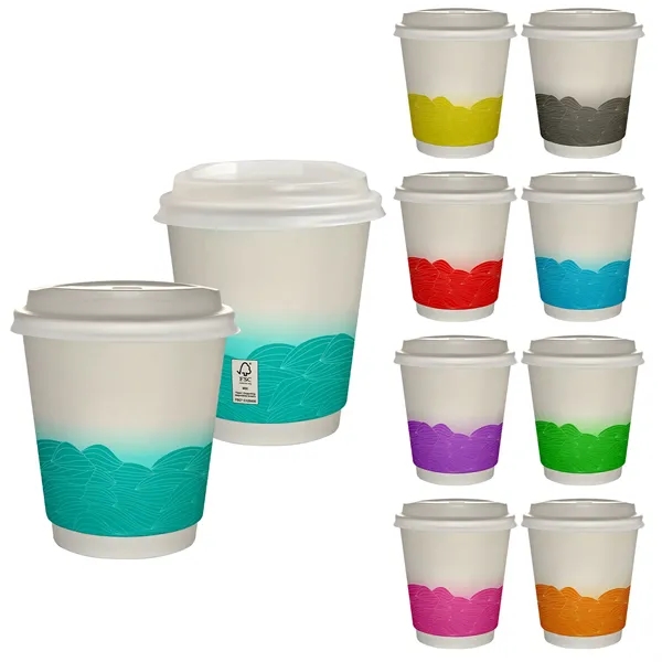 10 oz Full Color Turbulent Waves Insulated Paper Cup With Li... from ASI 30208 A P Specialties / AP Specialties