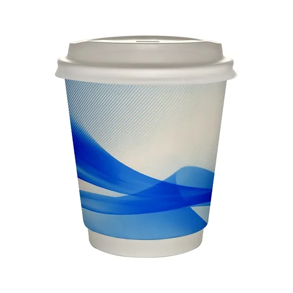 10 oz Full Color Groovy Insulated Paper Cup With Lid... from ASI 30208 A P Specialties / AP Specialties
