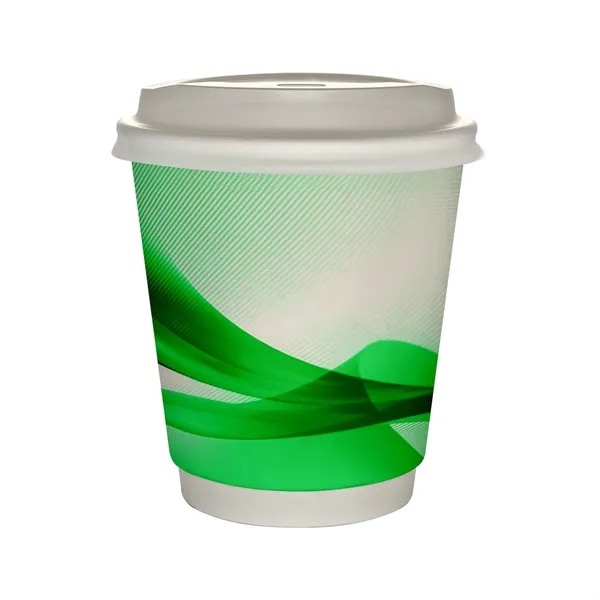 10 oz Full Color Groovy Insulated Paper Cup With Lid... from ASI 30208 A P Specialties / AP Specialties
