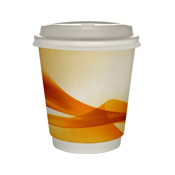 10 oz Full Color Groovy Insulated Paper Cup With Lid... from ASI 30208 A P Specialties / AP Specialties