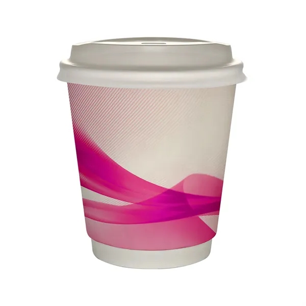 10 oz Full Color Groovy Insulated Paper Cup With Lid... from ASI 30208 A P Specialties / AP Specialties