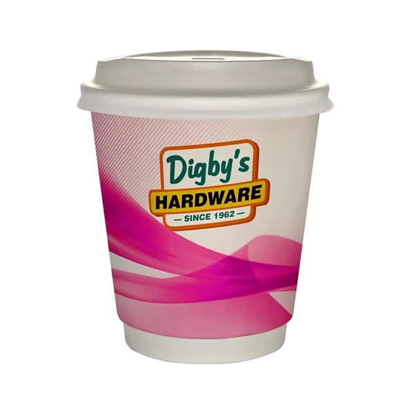 10 oz Full Color Groovy Insulated Paper Cup With Lid... from ASI 30208 A P Specialties / AP Specialties