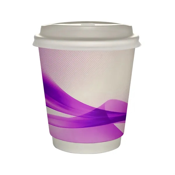 10 oz Full Color Groovy Insulated Paper Cup With Lid... from ASI 30208 A P Specialties / AP Specialties