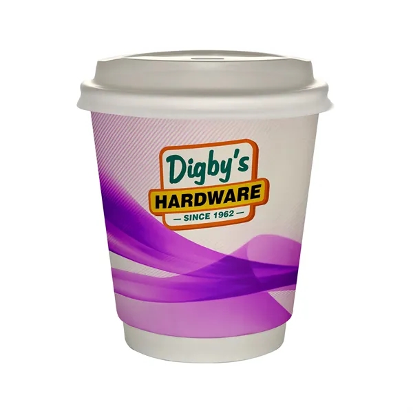 10 oz Full Color Groovy Insulated Paper Cup With Lid... from ASI 30208 A P Specialties / AP Specialties