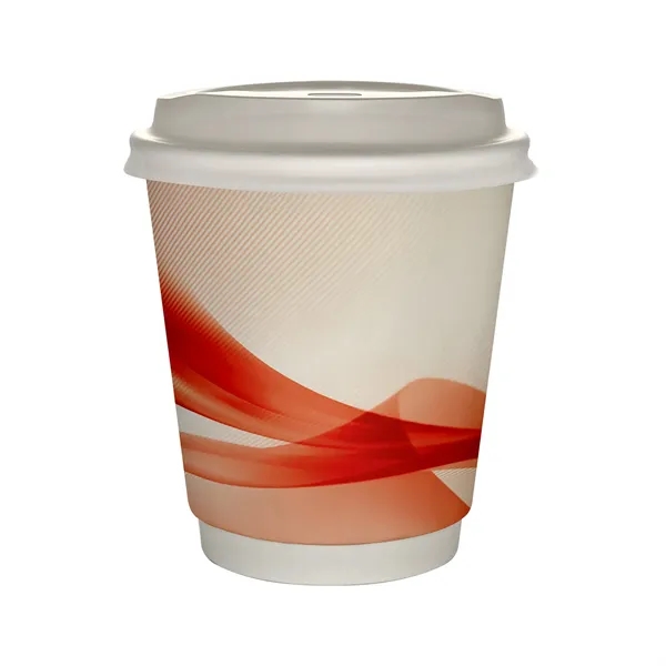 10 oz Full Color Groovy Insulated Paper Cup With Lid... from ASI 30208 A P Specialties / AP Specialties