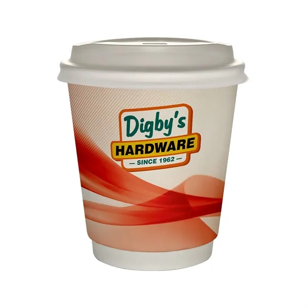10 oz Full Color Groovy Insulated Paper Cup With Lid... from ASI 30208 A P Specialties / AP Specialties