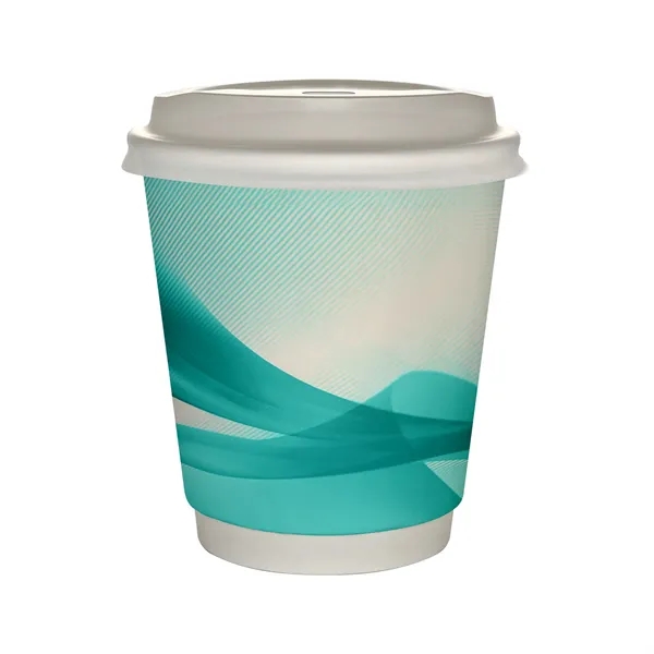 10 oz Full Color Groovy Insulated Paper Cup With Lid... from ASI 30208 A P Specialties / AP Specialties