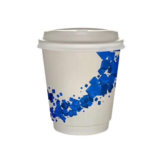 10 oz Full Color Floating Cubes Insulated Paper Cup With Lid... from ASI 30208 A P Specialties / AP Specialties