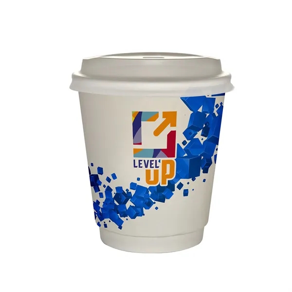 10 oz Full Color Floating Cubes Insulated Paper Cup With Lid... from ASI 30208 A P Specialties / AP Specialties