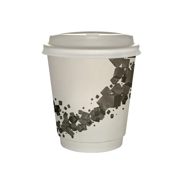 10 oz Full Color Floating Cubes Insulated Paper Cup With Lid... from ASI 30208 A P Specialties / AP Specialties