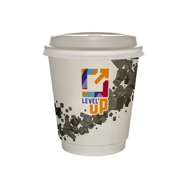 10 oz Full Color Floating Cubes Insulated Paper Cup With Lid... from ASI 30208 A P Specialties / AP Specialties