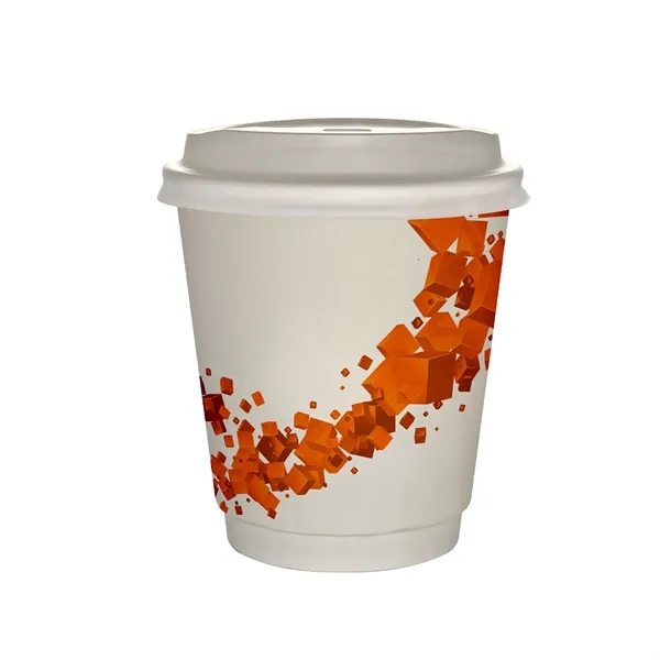10 oz Full Color Floating Cubes Insulated Paper Cup With Lid... from ASI 30208 A P Specialties / AP Specialties