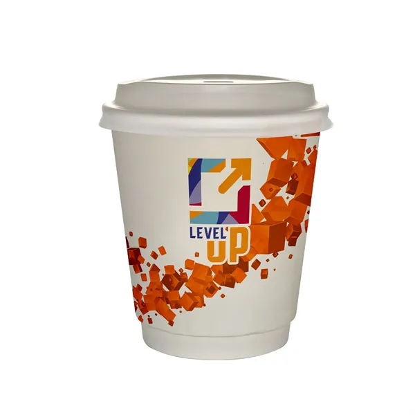 10 oz Full Color Floating Cubes Insulated Paper Cup With Lid... from ASI 30208 A P Specialties / AP Specialties