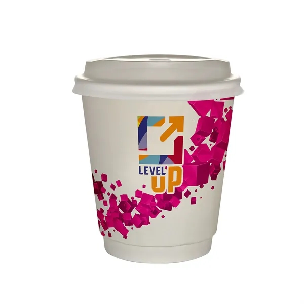10 oz Full Color Floating Cubes Insulated Paper Cup With Lid... from ASI 30208 A P Specialties / AP Specialties