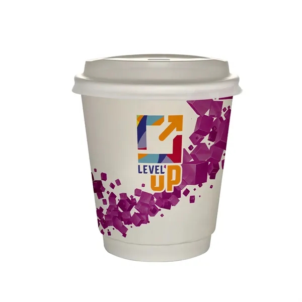 10 oz Full Color Floating Cubes Insulated Paper Cup With Lid... from ASI 30208 A P Specialties / AP Specialties