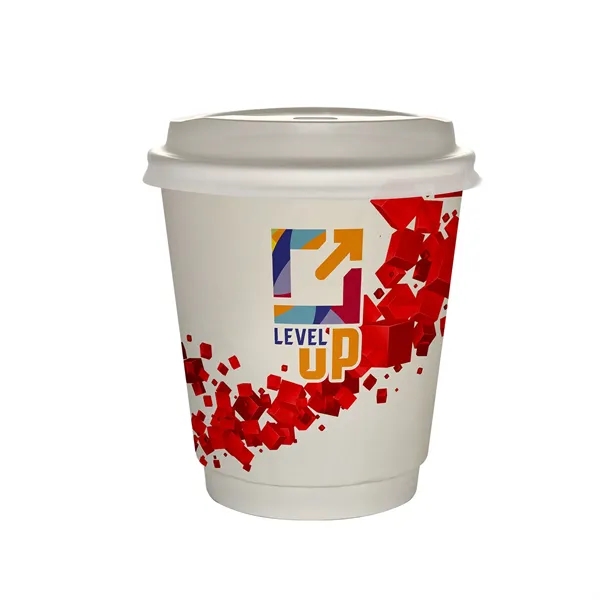 10 oz Full Color Floating Cubes Insulated Paper Cup With Lid... from ASI 30208 A P Specialties / AP Specialties