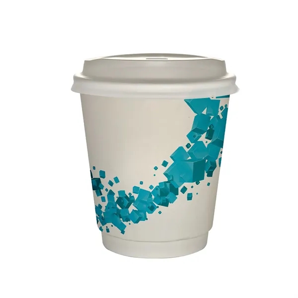 10 oz Full Color Floating Cubes Insulated Paper Cup With Lid... from ASI 30208 A P Specialties / AP Specialties