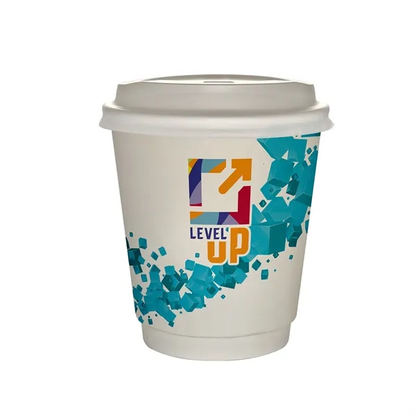 10 oz Full Color Floating Cubes Insulated Paper Cup With Lid... from ASI 30208 A P Specialties / AP Specialties
