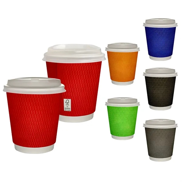 10 oz Full Color Wave Insulated Paper Cup With Lid... from ASI 30208 A P Specialties / AP Specialties