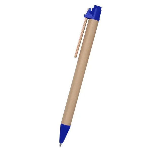 Eco-friendly pen with paper barrel, wooden clip and plunger action.... from ASI 61125 Hit Promotional Products / Hit®