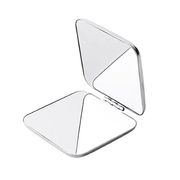Stainless steel folding compact makeup mirror plus laser engraving on front... from ASI 37218 Athena Promo (tm)