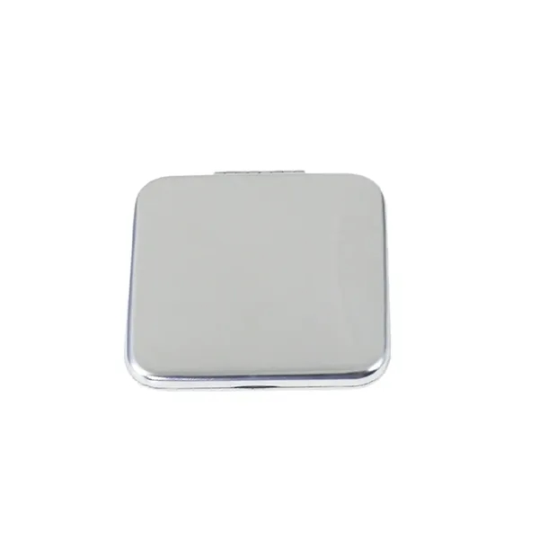 Stainless steel folding compact makeup mirror plus laser engraving on front... from ASI 37218 Athena Promo (tm)