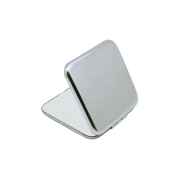 Stainless steel folding compact makeup mirror plus laser engraving on front... from ASI 37218 Athena Promo (tm)