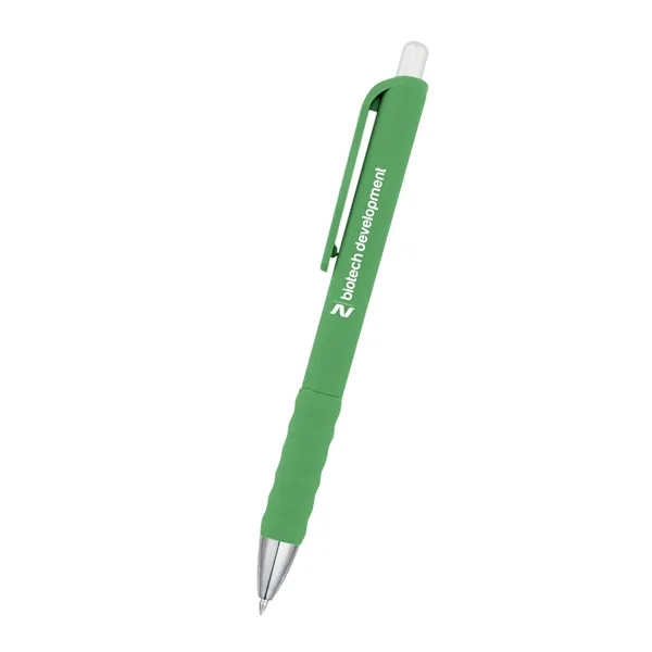 Plunger action medium gel ink pen with rubberized barrel.... from ASI 61125 Hit Promotional Products / Hit®