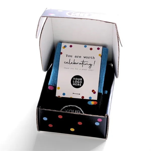 One, two, or three pair boxes with socks and fully printed... from ASI 88072 Sock Club Enterprises LLC