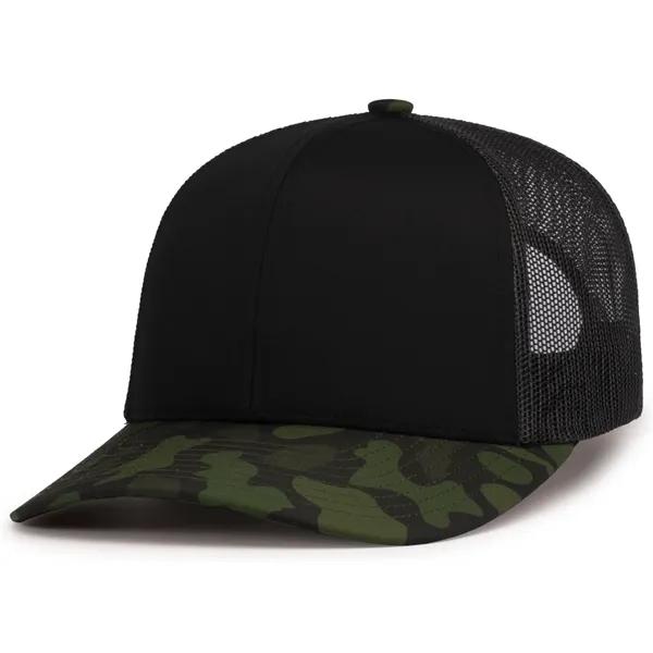 Duck Camo Trucker Snapback Cap featuring features a sublimated camo print.... from ASI 37461 Augusta Sportswear / Pacific Headwear