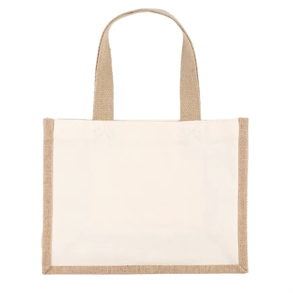 The Reyna Natural Tote combines durable 10-oz. cotton front and back... from ASI 37940 Bag Makers Inc