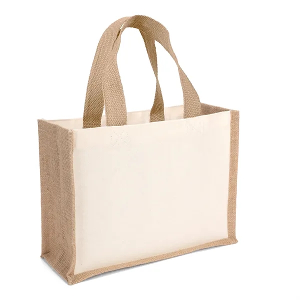 The Reyna Natural Tote combines durable 10-oz. cotton front and back... from ASI 37940 Bag Makers Inc