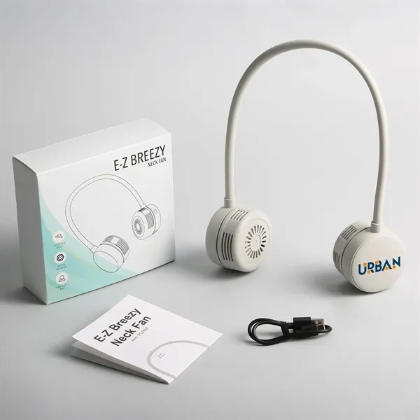 Rechargeable neck fan with 3 speeds & rotatable fans, has a... from ASI 61966 HPG / Mixie