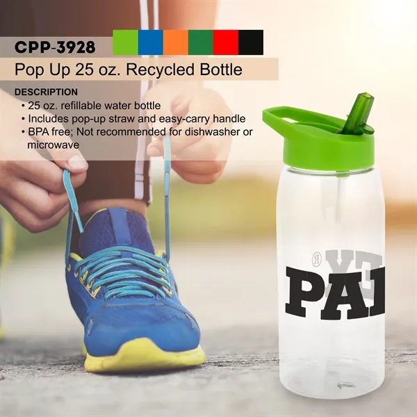 Pop Up 25 oz. Recycled Bottle... from ASI 30208 A P Specialties / AP Specialties