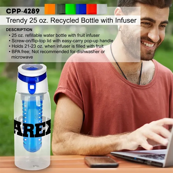 Trendy 25 oz. Recycled Bottle with Infuser... from ASI 30208 A P Specialties / AP Specialties