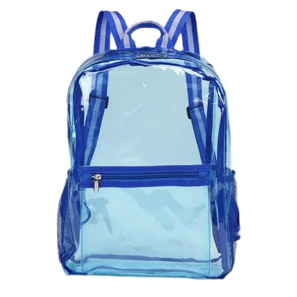 Zippered clear backpack with front zippered pocket. 2 sides mesh pockets... from ASI 68190 Lungsal / Lungsal