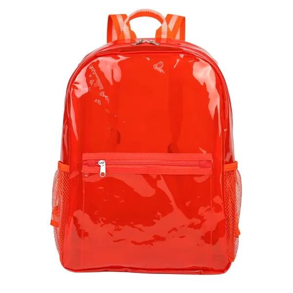 Zippered clear backpack with front zippered pocket. 2 sides mesh pockets... from ASI 68190 Lungsal / Lungsal