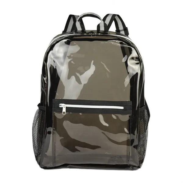 Zippered clear backpack with front zippered pocket. 2 sides mesh pockets... from ASI 68190 Lungsal / Lungsal