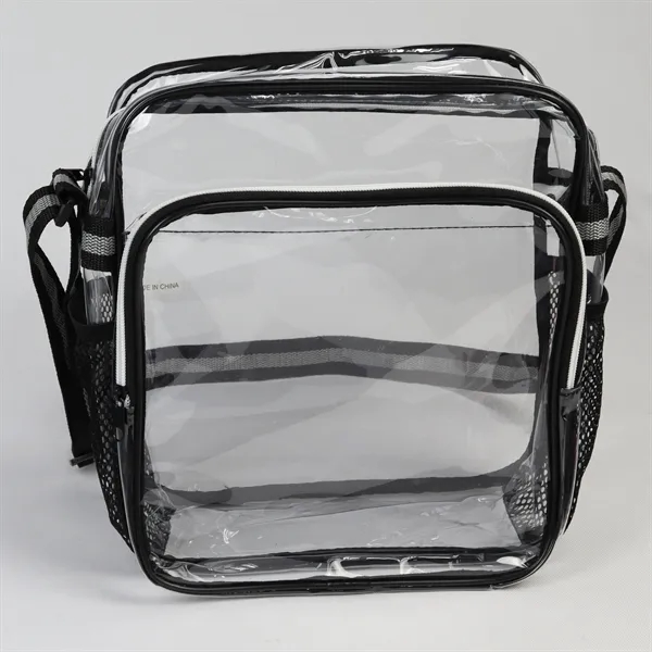 Zippered clear backpack with front zippered pocket. 2 sides mesh pockets... from ASI 68190 Lungsal / Lungsal