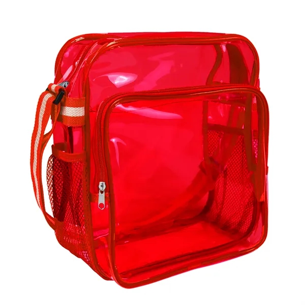 Zippered clear backpack with front zippered pocket. 2 sides mesh pockets... from ASI 68190 Lungsal / Lungsal