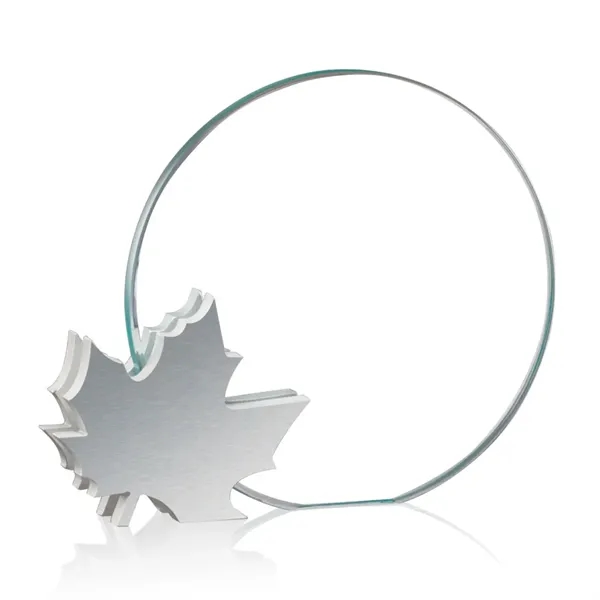 5" leaf starfire/aluminum award.... from ASI 84592 St Regis Group / Prestige Glass