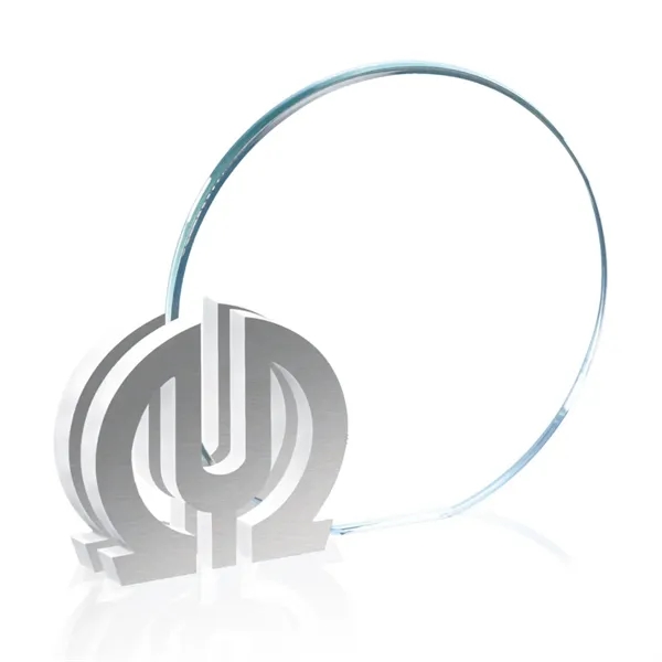 Custom 5" starfire/aluminum award.... from ASI 84592 St Regis Group / St Regis Crystal