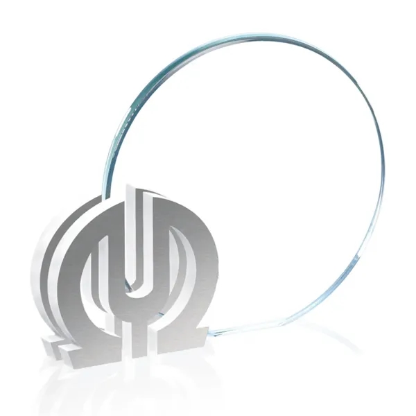 Custom 5" starfire/aluminum award.... from ASI 84592 St Regis Group / St Regis Crystal