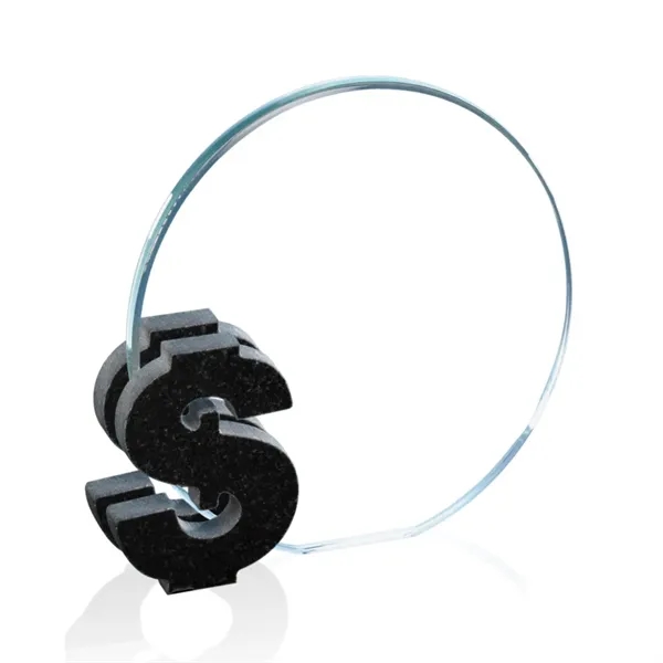 Dollar - Starfire/Granite 5" award.... from ASI 84592 St Regis Group / Prestige Glass